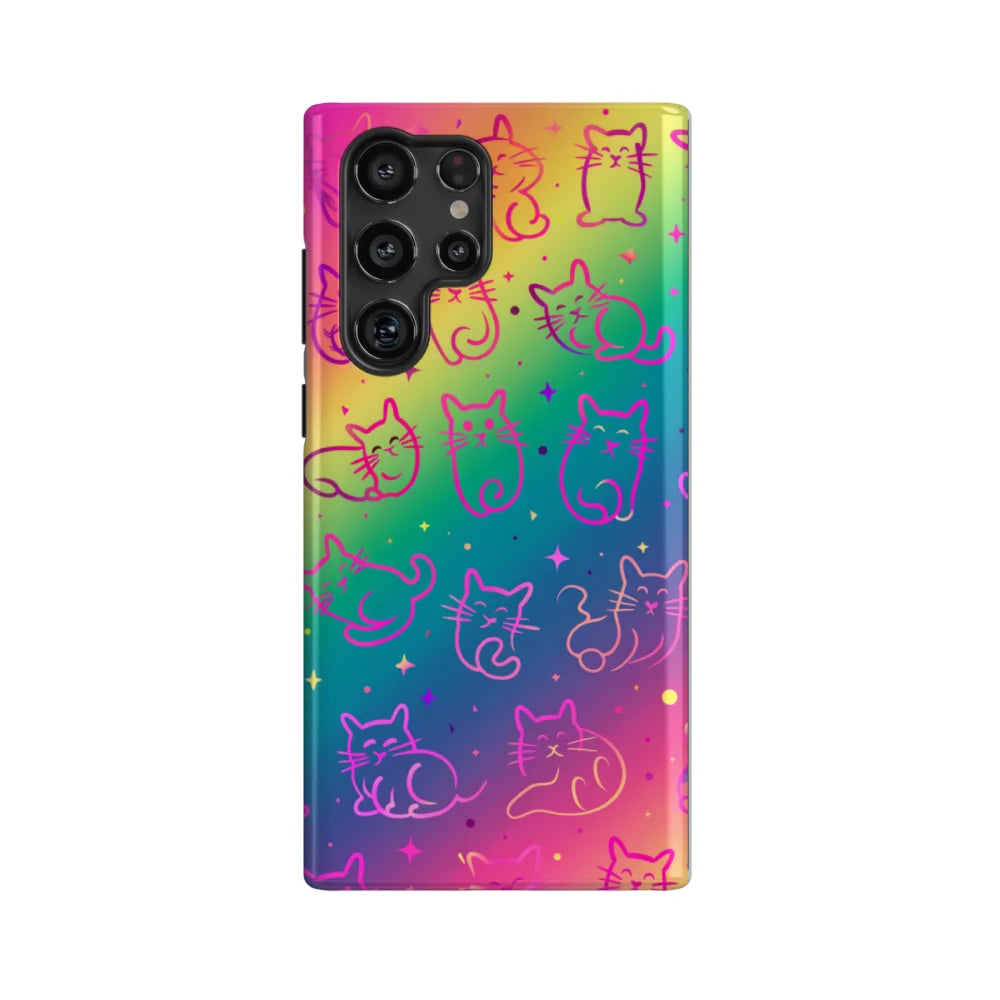 Rainbow Gradient: Colorful Cat Phone Case