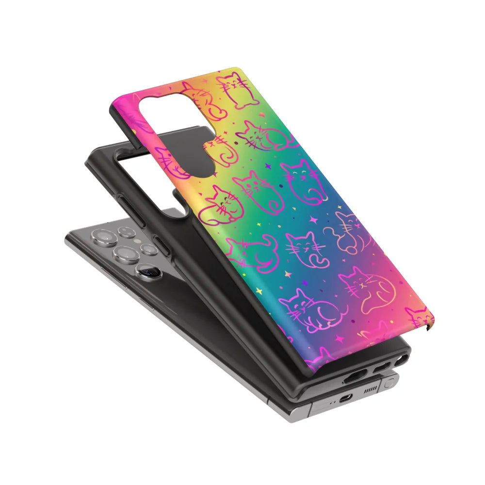 Rainbow Gradient: Colorful Cat Phone Case