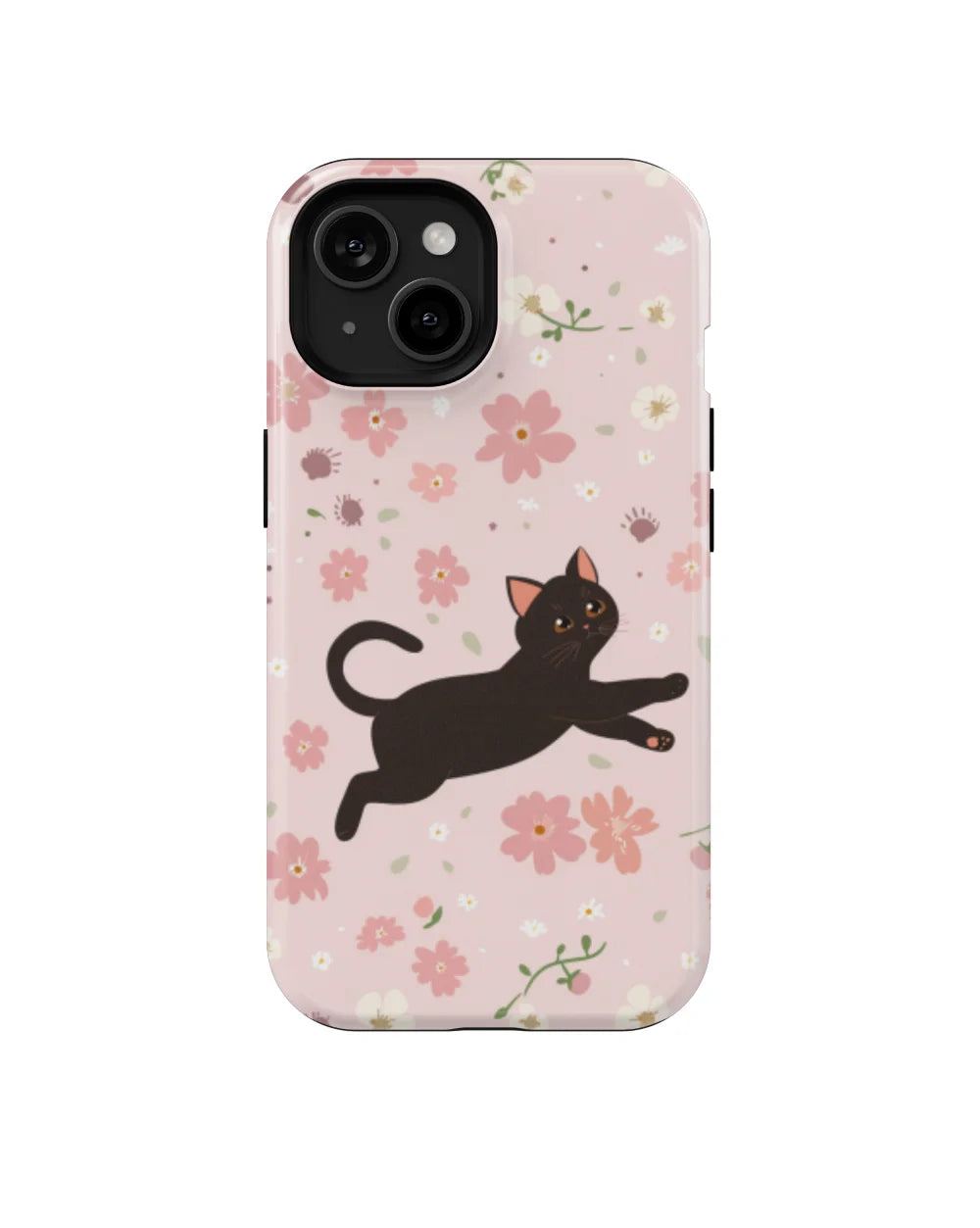 Black Cat: Flower and Cat Series Phone Case