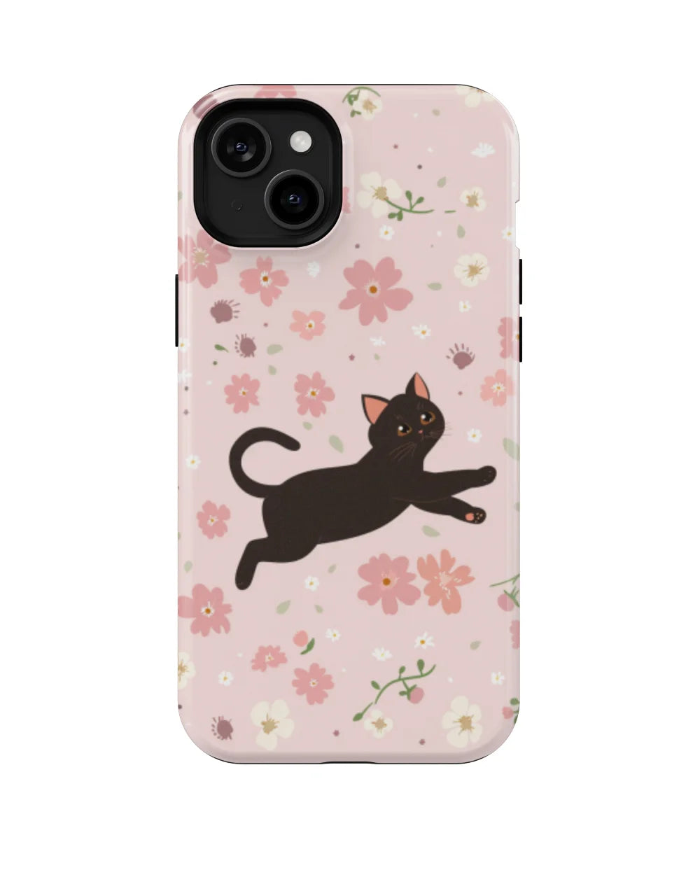 Black Cat: Flower and Cat Series Phone Case
