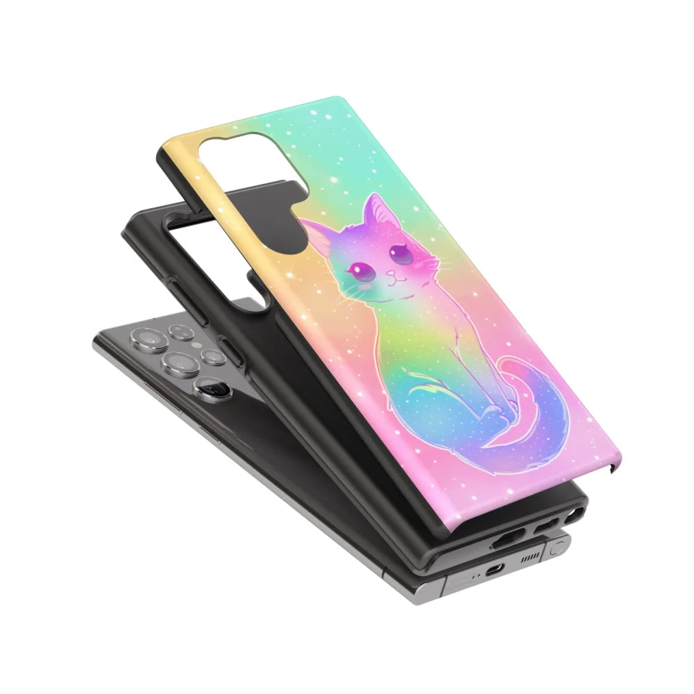 Glitter Gradient: Colorful Cat Phone Case