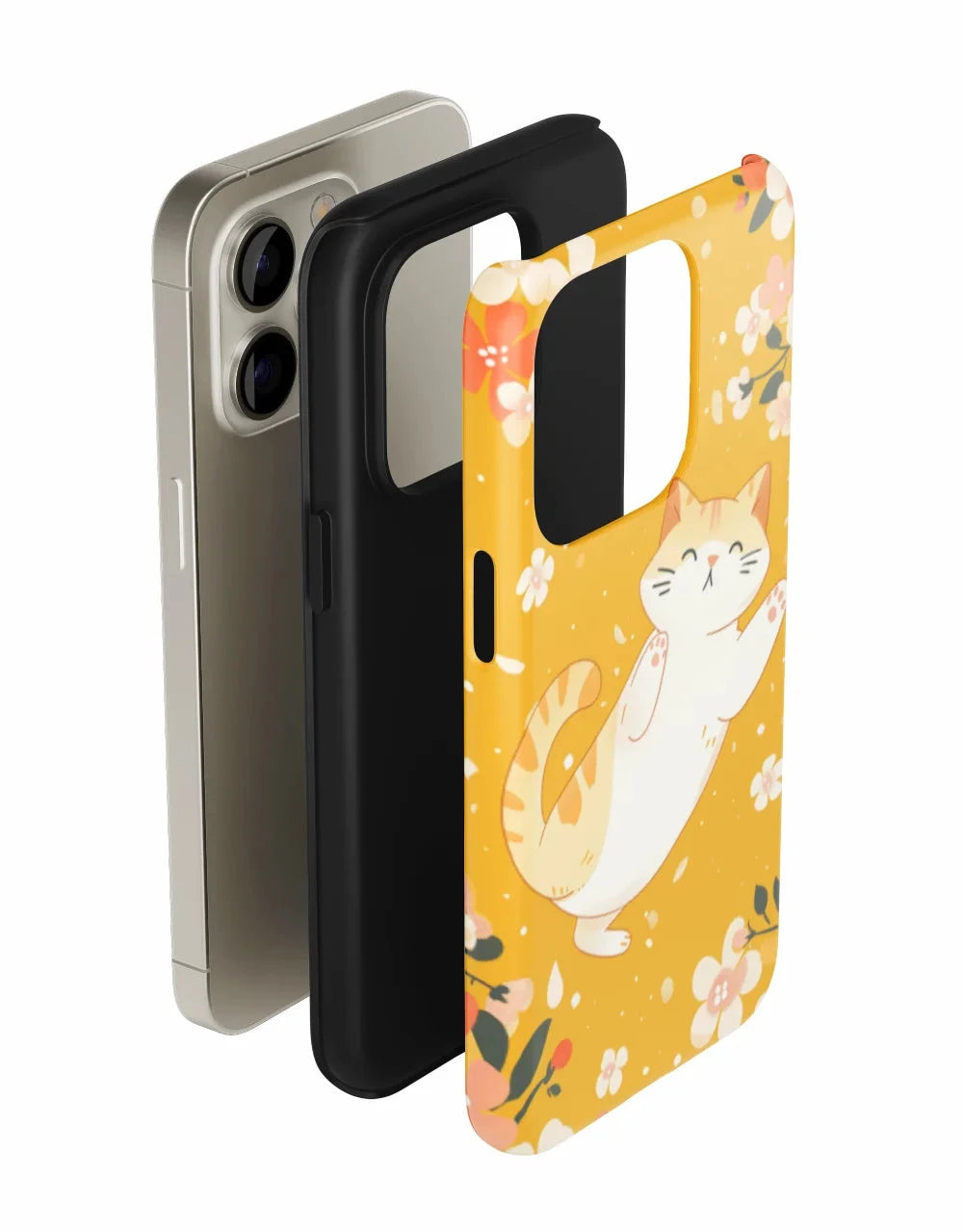 Smile: Flower and Cat Series Phone Case