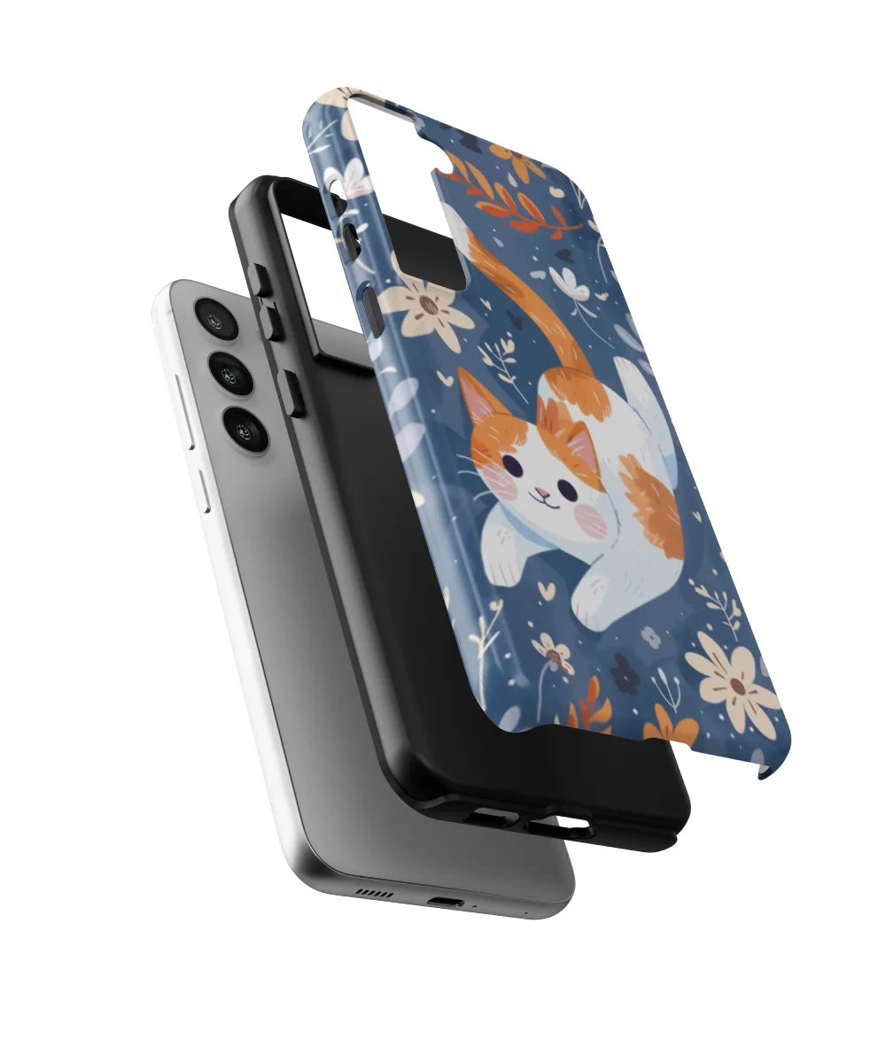 Round Face: Flower and Cat Series Galaxy Case