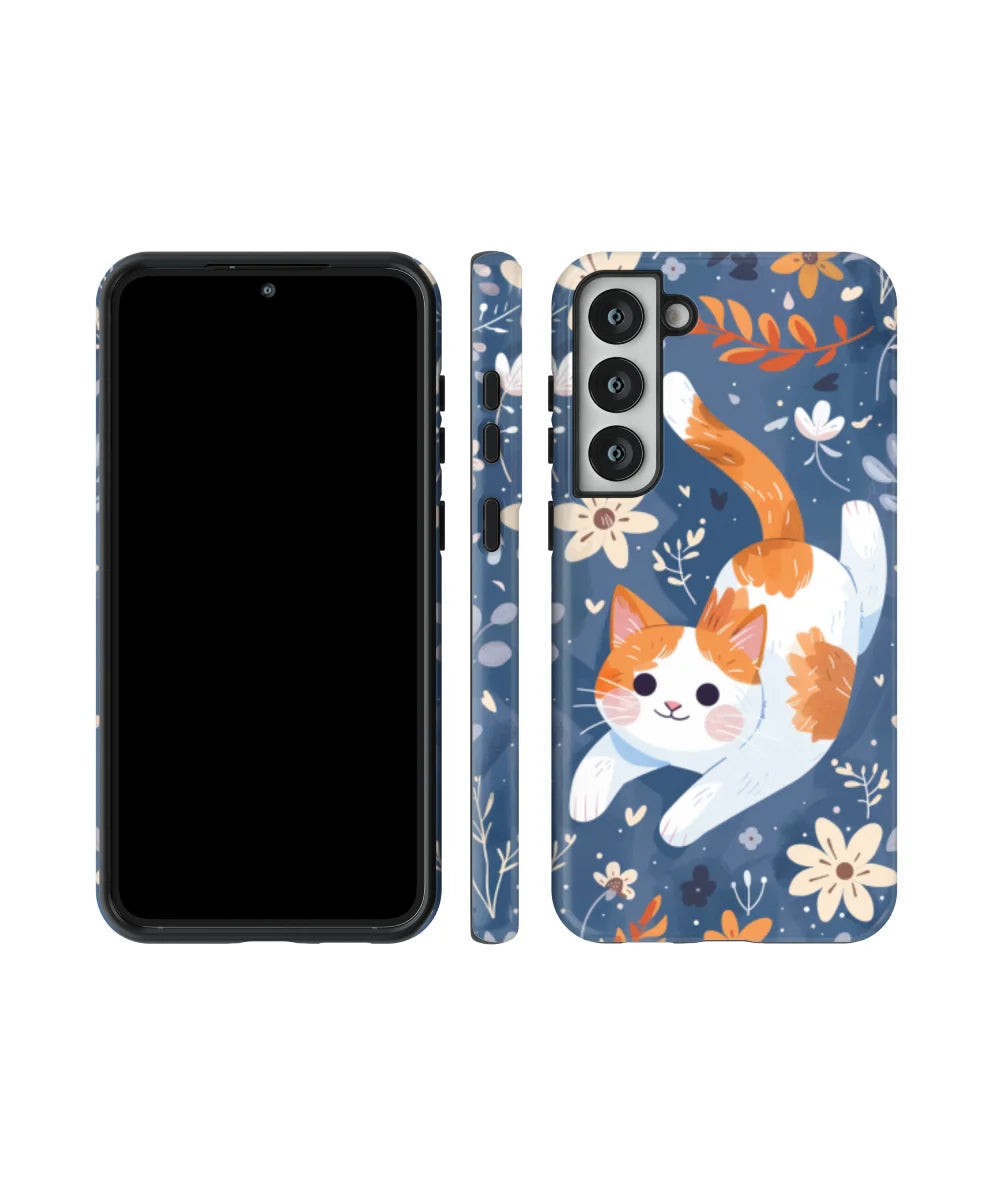 Round Face: Flower and Cat Series Galaxy Case
