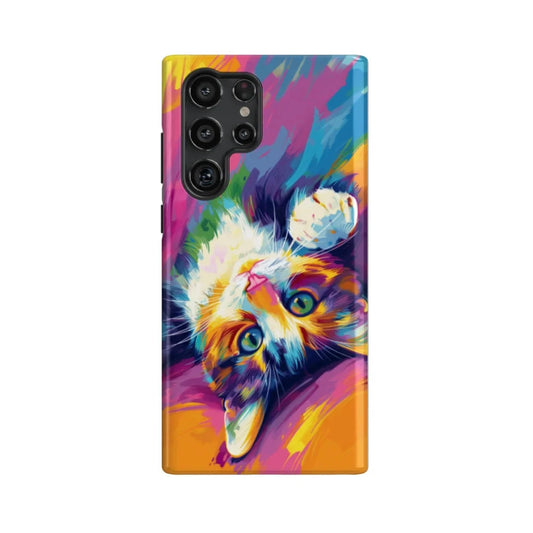 Cat King's Gaze: Colorful Cat Phone Case