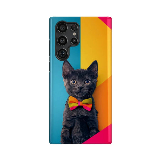 Black Kitten: Colorful Cat Galaxy Case - FinnyCase
