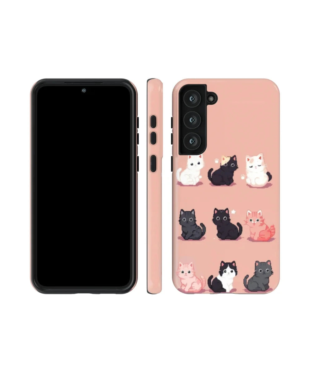 Pixel Little Cat: Funny Cat Galaxy Case - FinnyCase