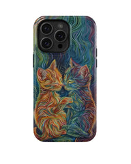 Colorful Stripe Cats: Art Phone Case