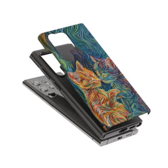 Colorful Stripe Cats: Art Phone Case