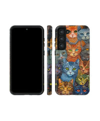 Pointillism Cats: Art Phone Case