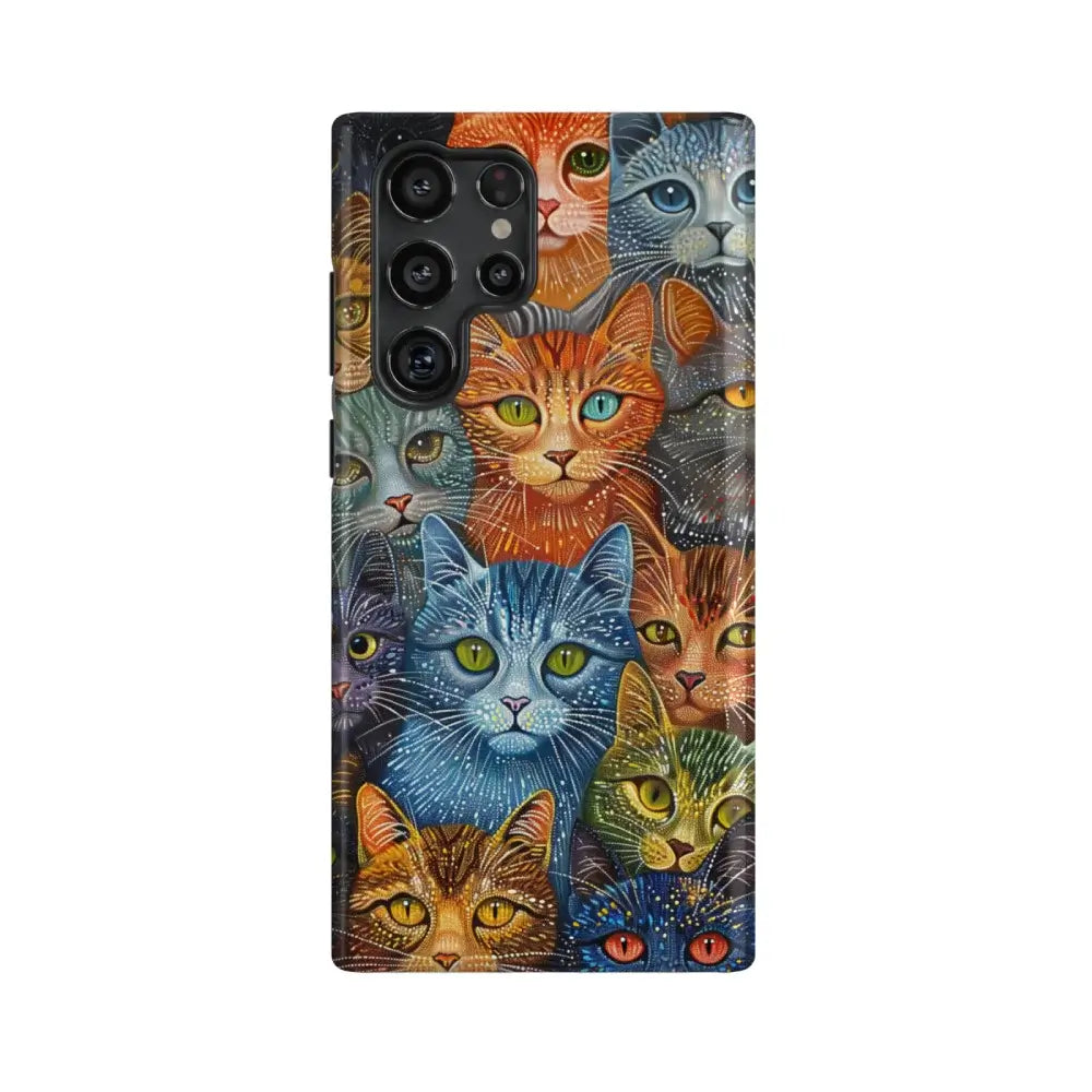 Pointillism Cats: Art Phone Case