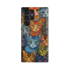 Pointillism Cats: Art Phone Case