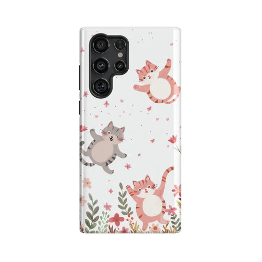 Flying kittens: Flower and Cat Series Phone Case