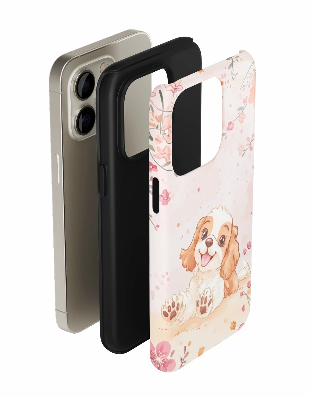 Cocker Spaniel: Flower Design Phone Case