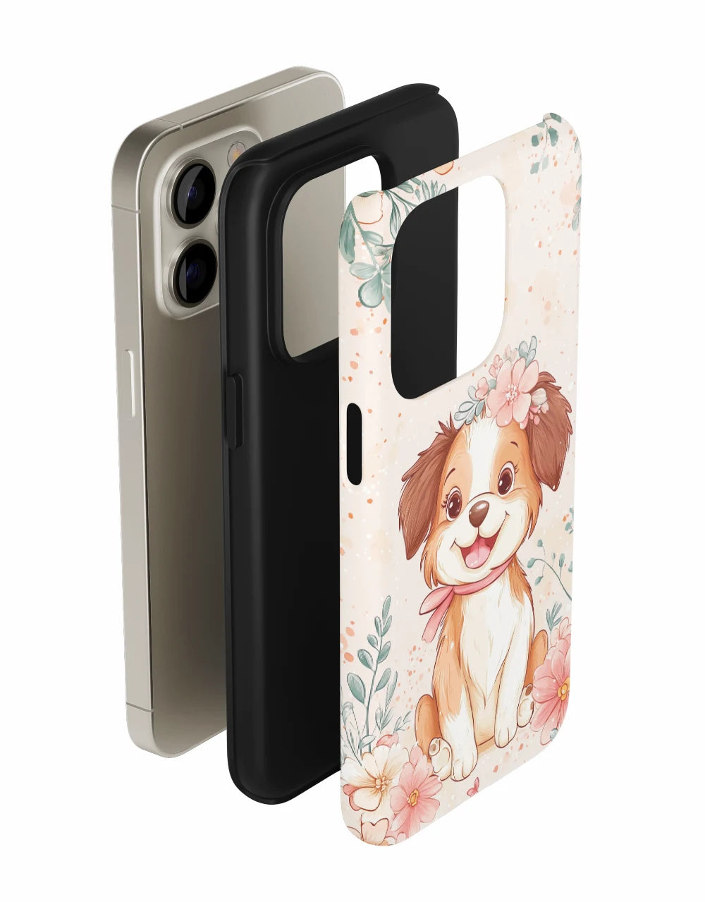 Border Collie: Flower Design Phone Case