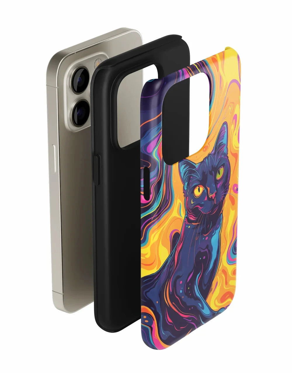 Black Cat I: Colorful Art Phone Case