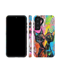 Kiss Me: Colorful Cat Galaxy Case