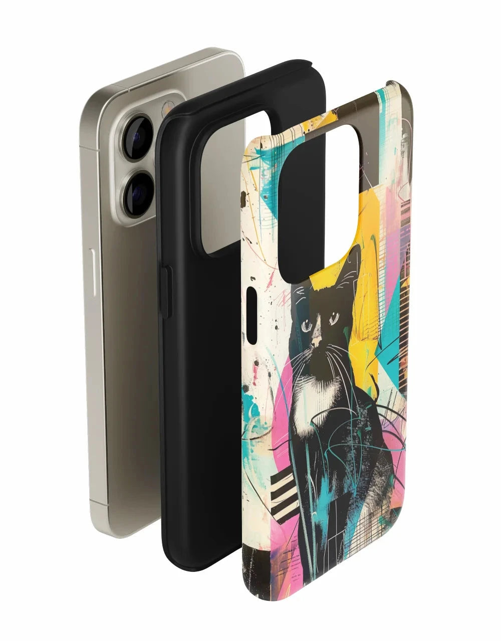 Black Cat II: Colorful Art Phone Case