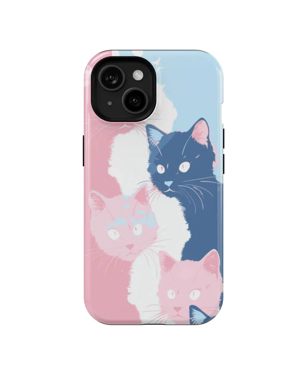 Pigment Mixing: Colorful Cat Phone Case