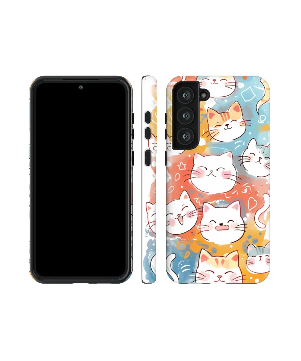 Happy Stickers: Colorful Cat Galaxy Case - FinnyCase