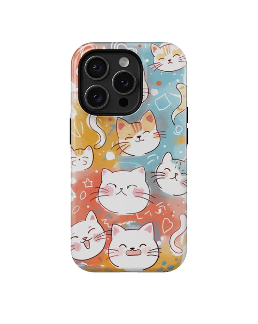 Happy Stickers: Colorful Cat Phone Case