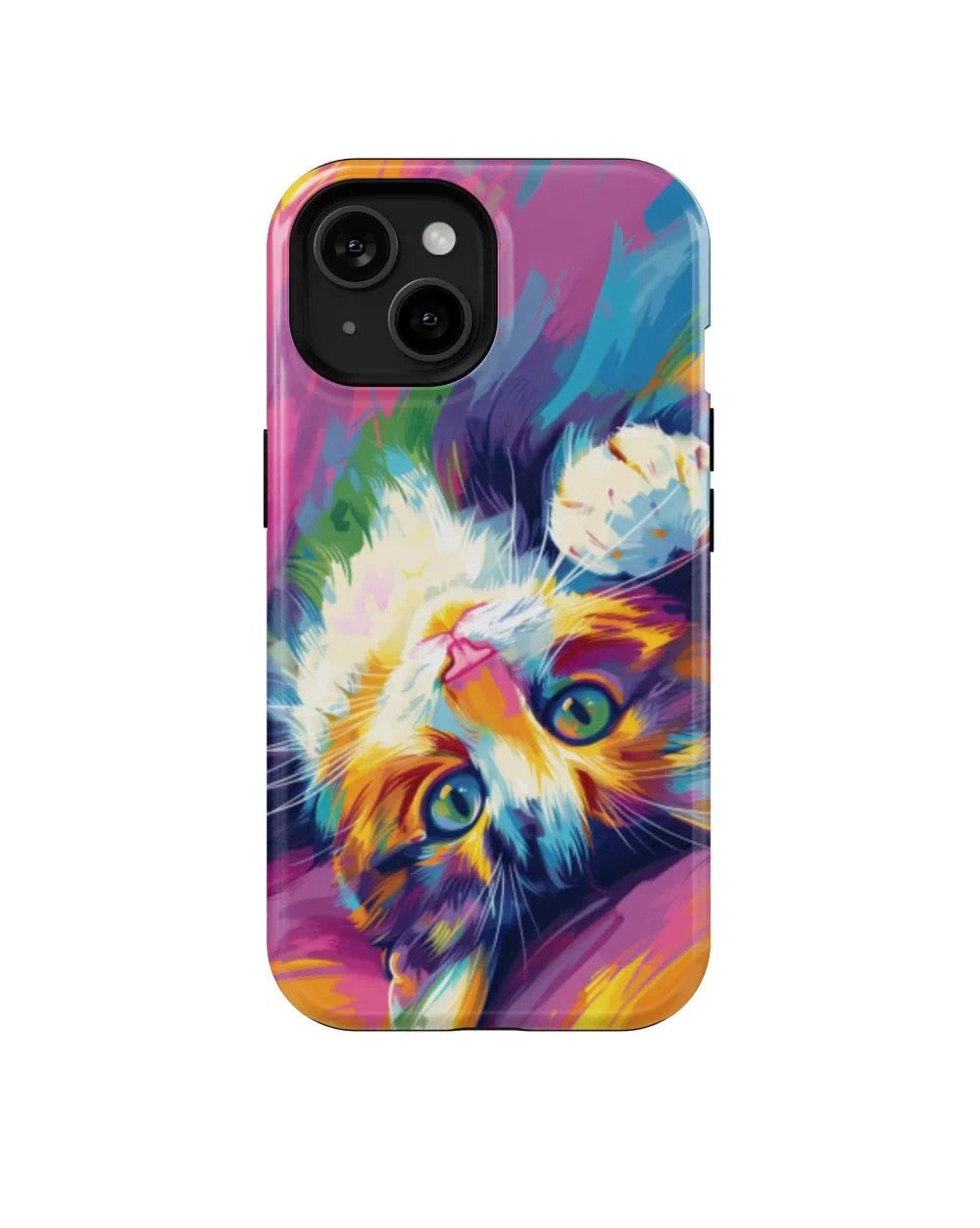 Cat King's Gaze: Colorful Cat Phone Case - FinnyCase