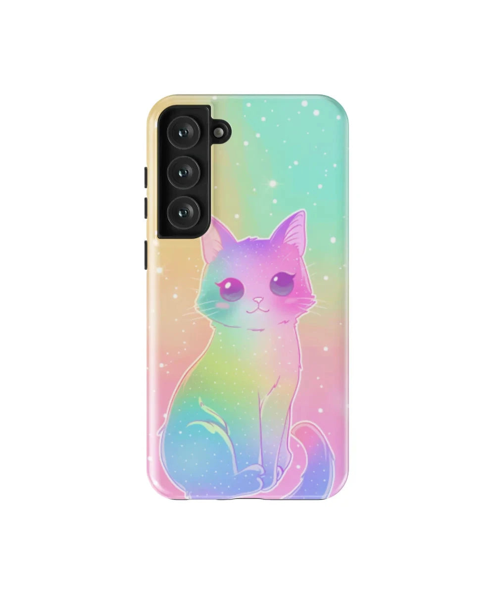 Glitter Gradient: Colorful Cat Galaxy Case