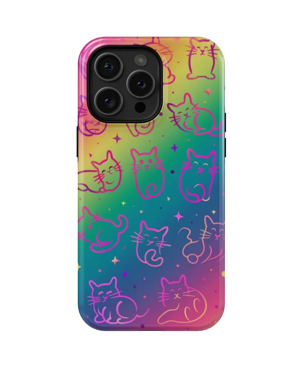 Rainbow Gradient: Colorful Cat Phone Case