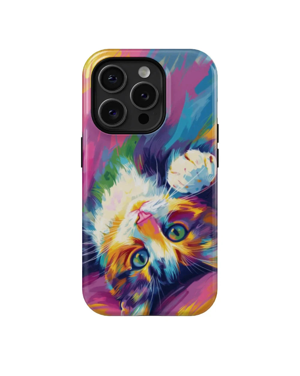 Cat King's Gaze: Colorful Cat Phone Case