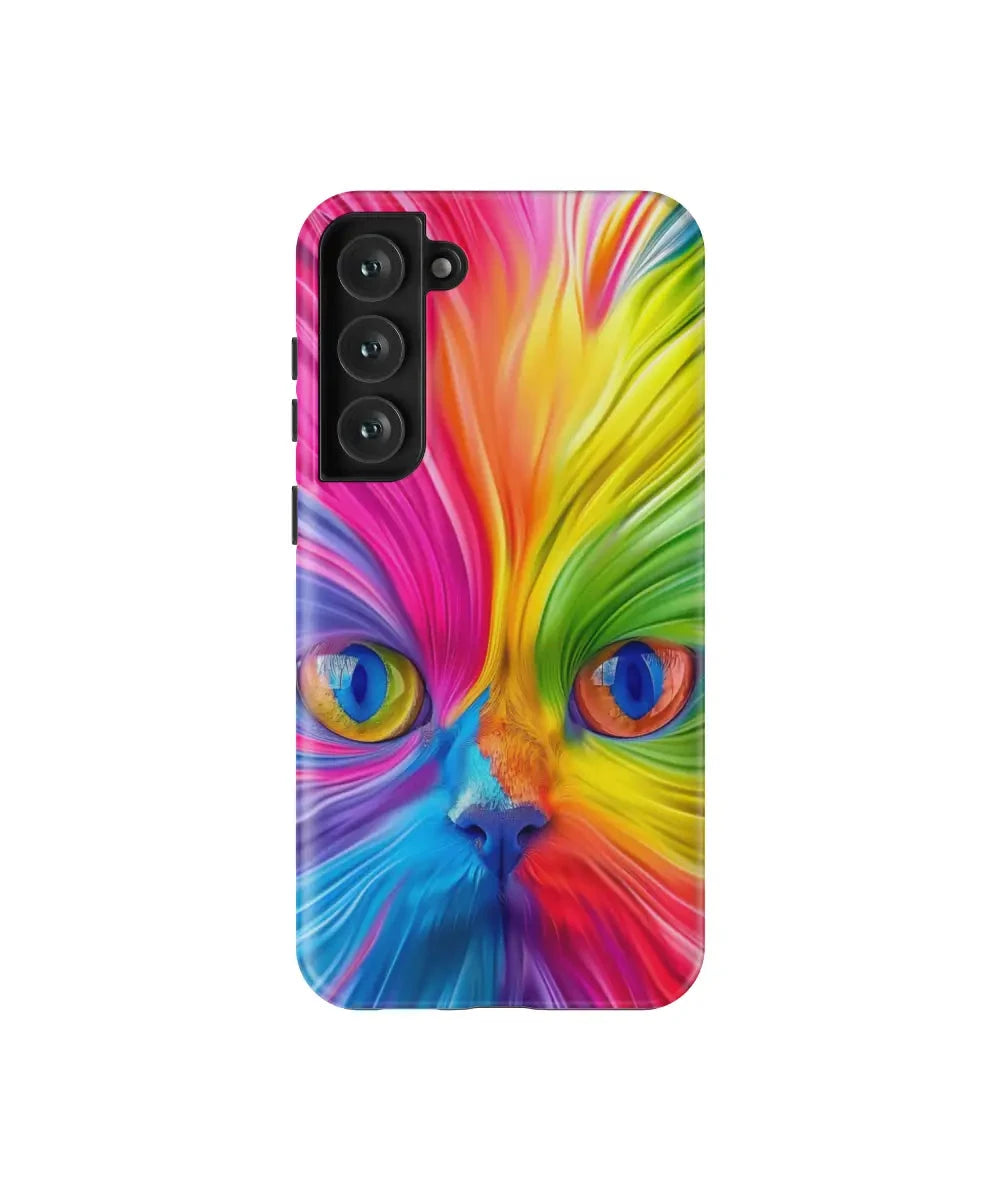 3D Rainbow Cat: Colorful Art Phone Case