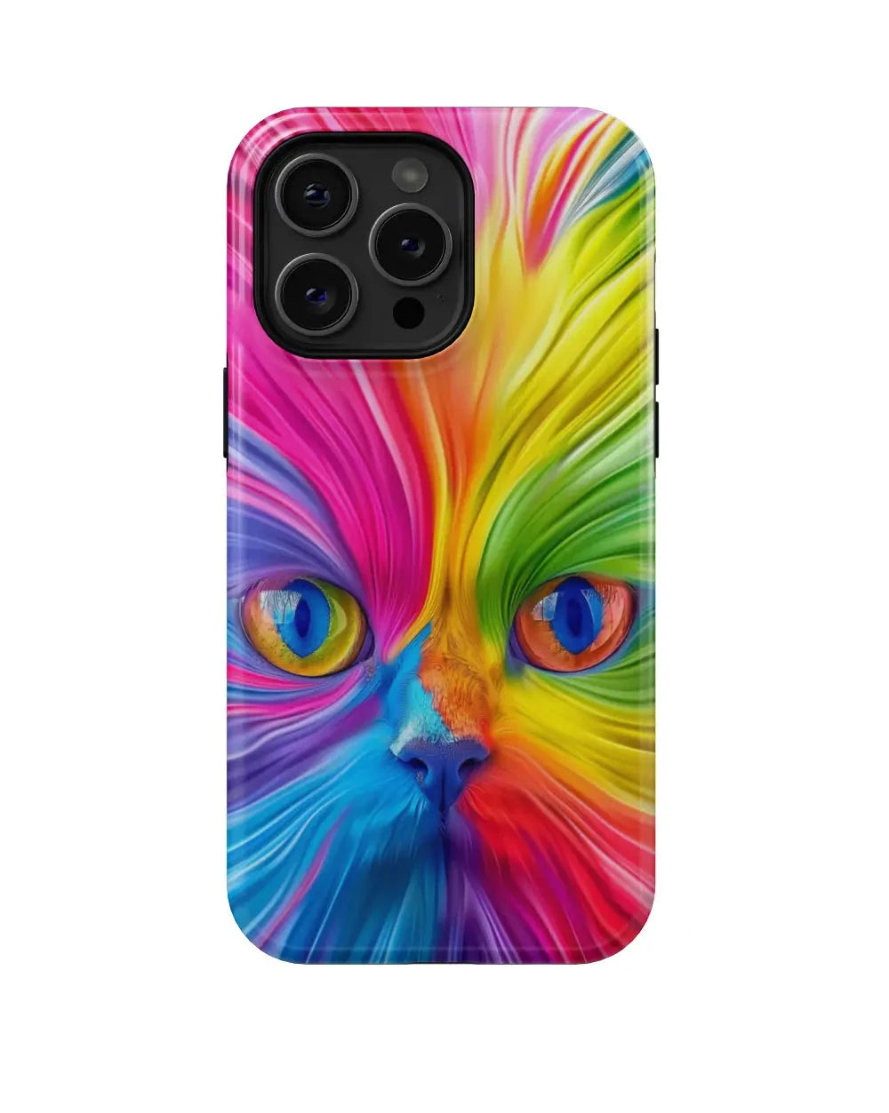 3D Rainbow Cat: Colorful Art Phone Case