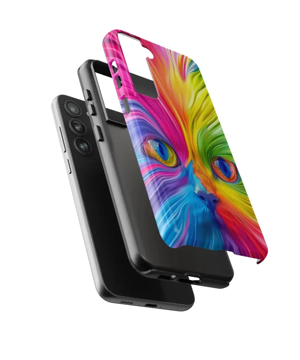 3D Rainbow Cat: Colorful Art Phone Case