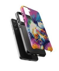 Cat King's Gaze: Colorful Cat Galaxy Case