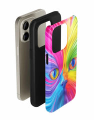 3D Rainbow Cat: Colorful Art Phone Case