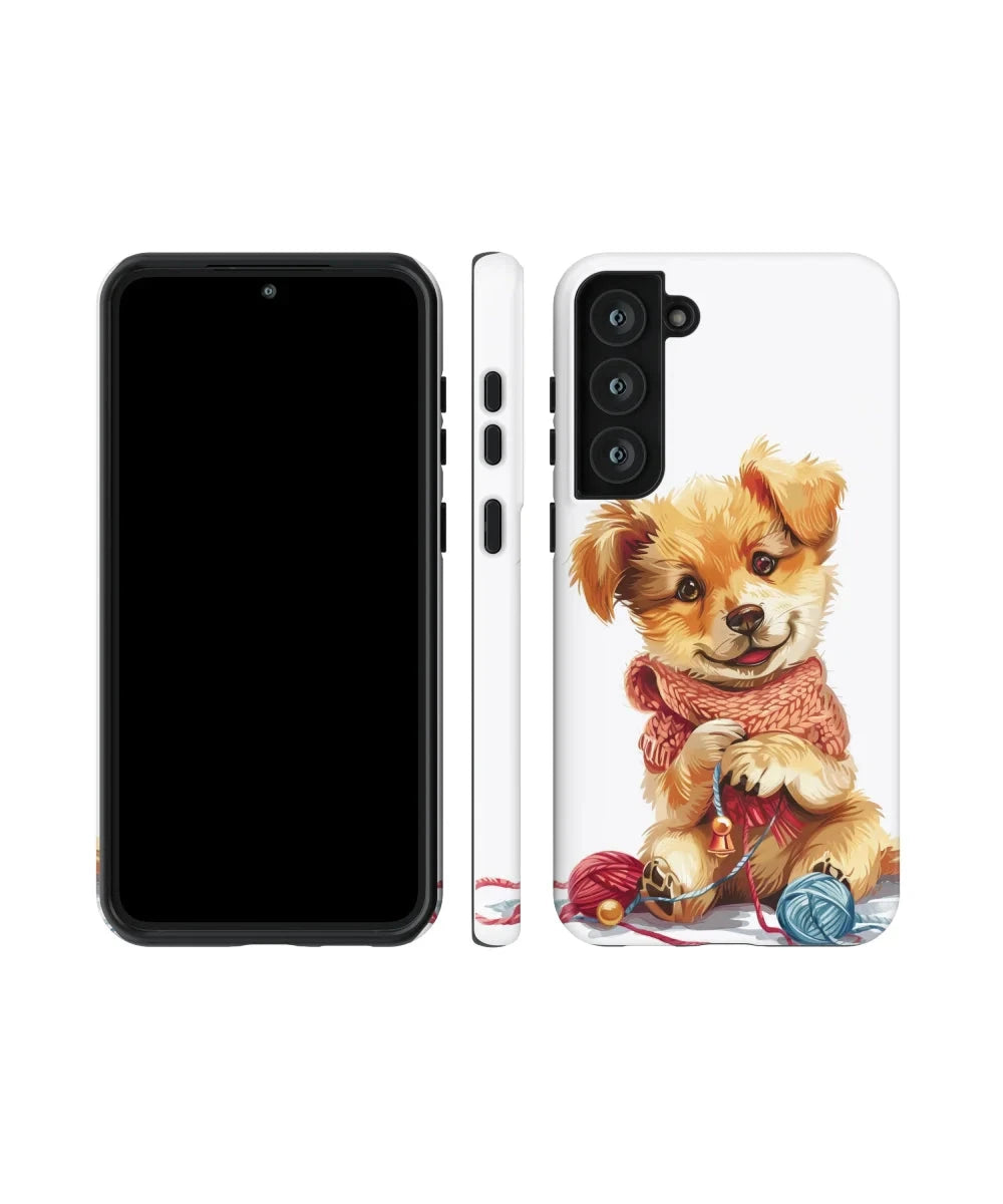 Dog With Ball Of Yarn: Funny Phone Case