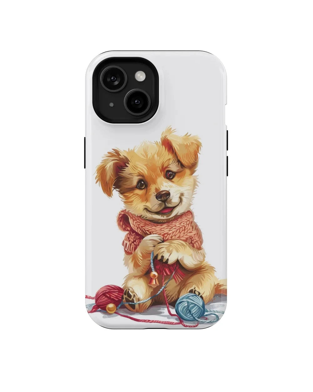 Dog With Ball Of Yarn: Funny Phone Case