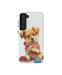 Dog With Ball Of Yarn: Funny Phone Case