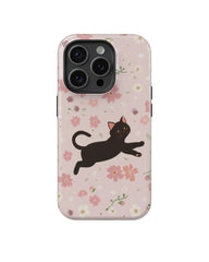 Black Cat: Flower and Cat Series Phone Case