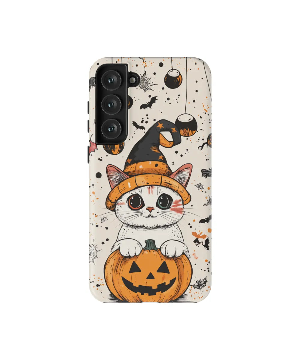 White Cat Wizard: Halloween Phone Case