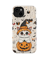 White Cat Wizard: Halloween Phone Case