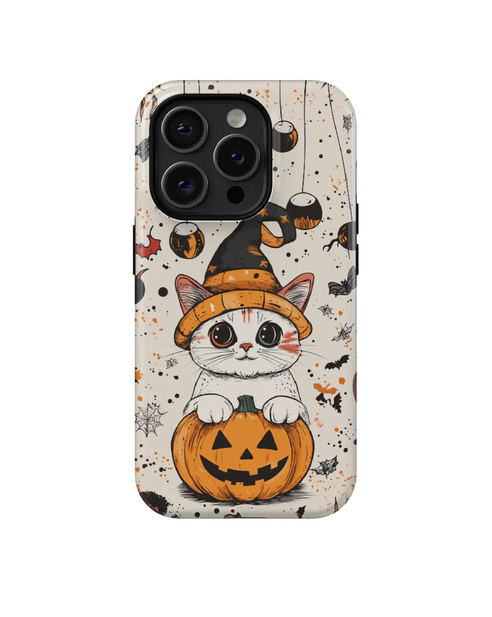 White Cat Wizard: Halloween Phone Case