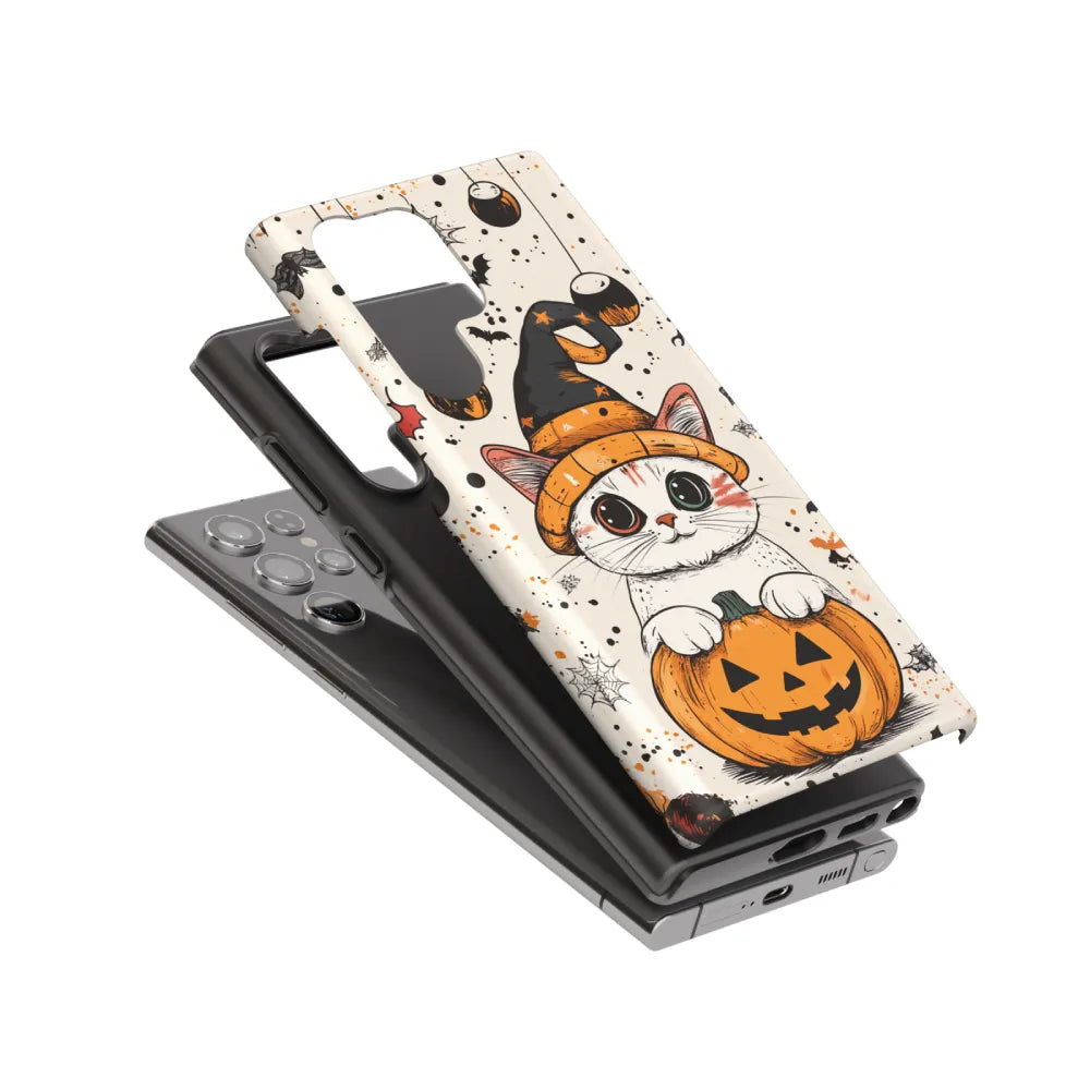 White Cat Wizard: Halloween Phone Case