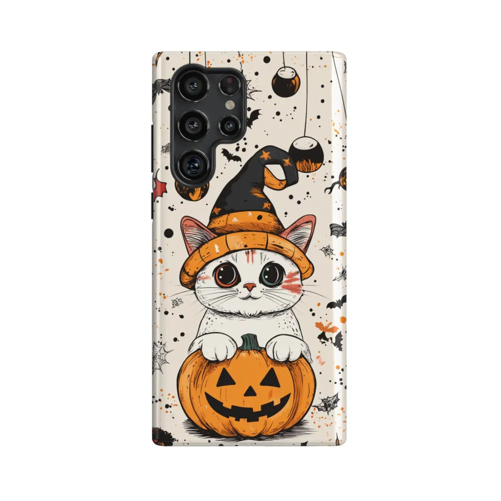 White Cat Wizard: Halloween Phone Case