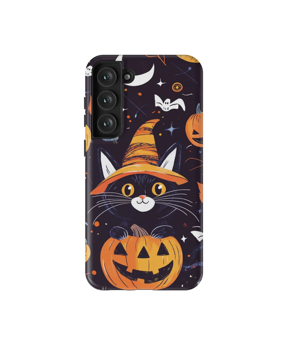 Black Cat Wizard: Halloween Phone Case